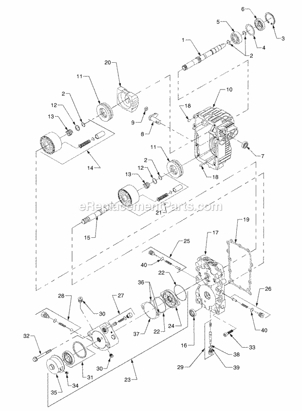 Hydrostatic Transmission Diagram and Parts List for 3185 14A-665-100 Cub Cadet Lawn Tractor